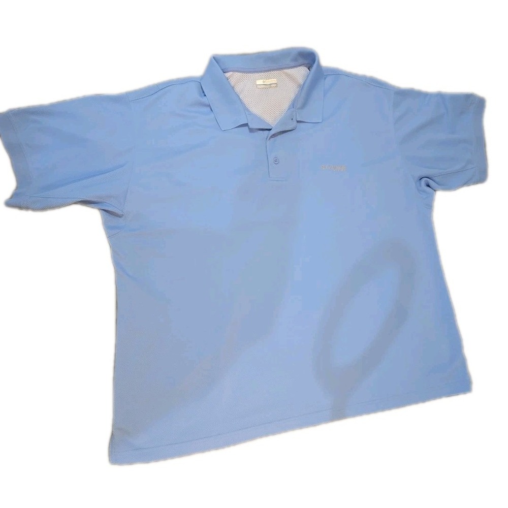Columbia PFG Polo Shirt Men's 3XL Blue Short Sleeve Performance Fishing